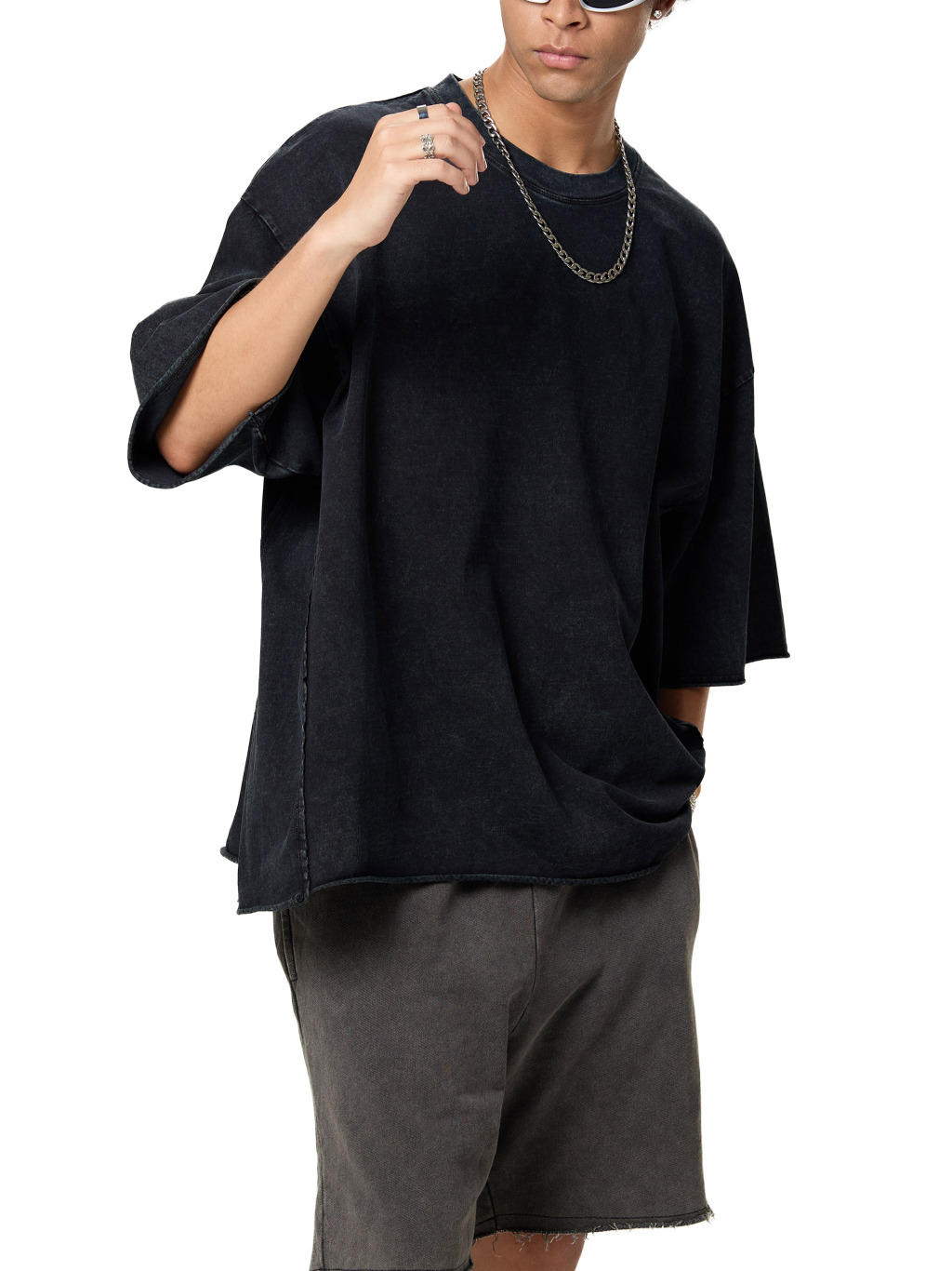 Snow Washed Raw Edge Boxy T-Shirt – Vintage Streetwear | Tapstitch-5
